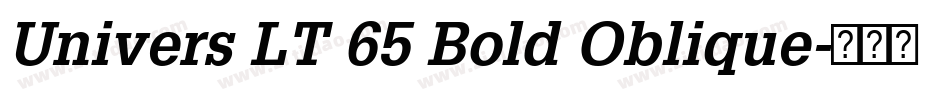 Univers LT 65 Bold Oblique字体转换